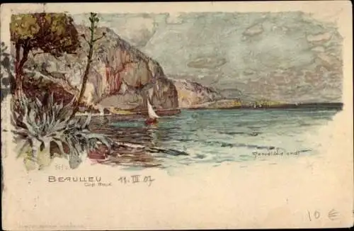 Künstler Litho Wielandt, Manuel, Beaulieu sur Mer Alpes Maritimes, Cap Roux
