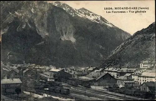 Ak Modane Gare Savoie, Les Fourneaux, Bahnhof, Gleisseite