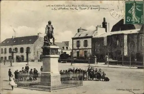 Ak Carhaix Finistère, Place du Champ de bataille