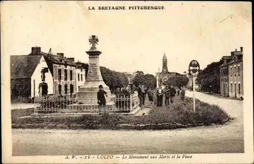 Ak Colpo Morbihan, Le Monument aux Morts et la Place