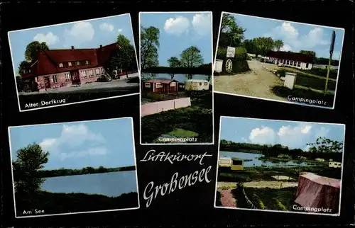 Ak Großensee in Schleswig Holstein, Campingplatz, Alter Dorfkrug, Am See