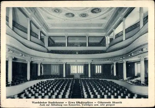 Ak Hamburg Wandsbek, Blick ins Stadttheater