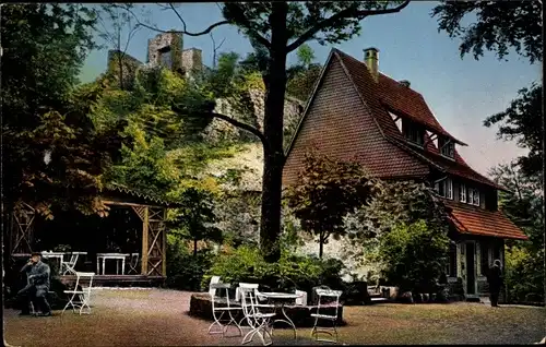 Ak Neustadt Harztor Kreis Nordhausen, Hotel und Ruine Hohnstein