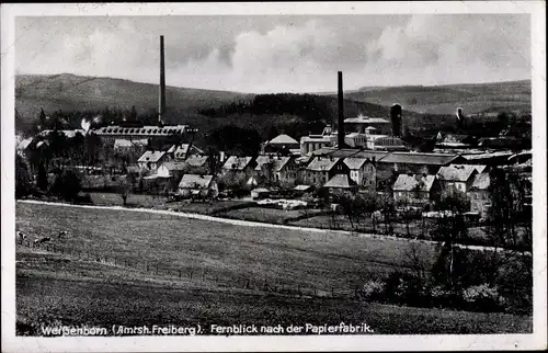 Ak Weißenborn Erzgebirge, Fernblick nach der Papierfabrik