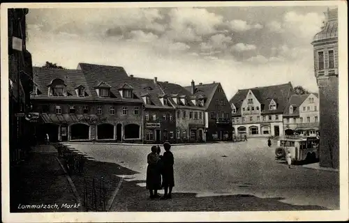 Ak Lommatzsch in Sachsen, Partie am Markt