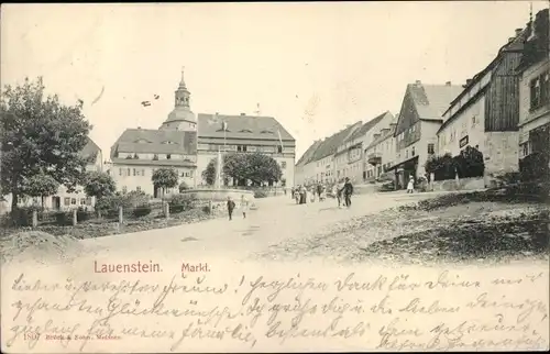 Ak Lauenstein Altenberg im Erzgebirge, Markt