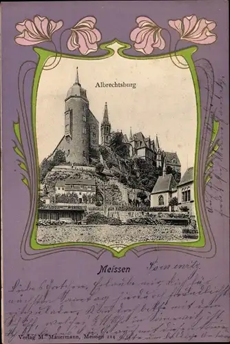 Passepartout Ak Meißen in Sachsen, Albrechtsburg