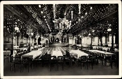 Ak Zwönitz im Erzgebirge Sachsen, Ballhaus Feldschlösschen genannt Wind, Innenansicht