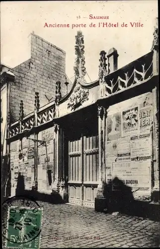 Ak Saumur Maine et Loire, Ancienne porte de l'Hôtel de Ville