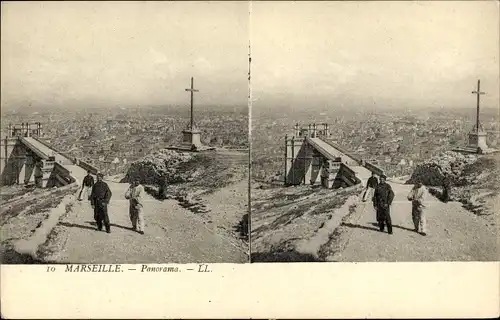 Stereo Ak Marseille Bouches du Rhône, Panorama, Kreuz