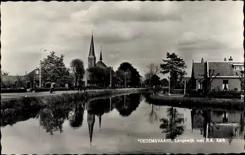 Ak Dedemsvaart Overijssel, Langewijk met R.K. Kerk