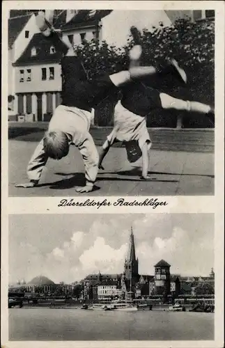 Ak Düsseldorf am Rhein, Radschläger, Stadtansicht