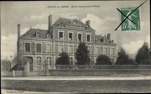 Ak Aunay sur Odon Calvados, Ecole Communale de Filles