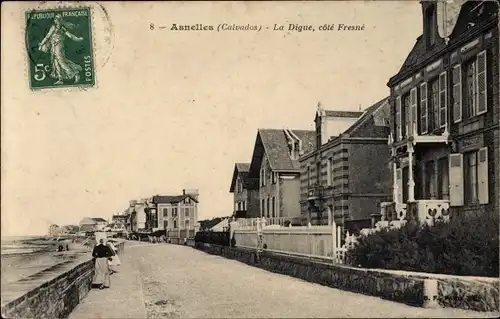 Ak Asnelles Calvados, La Digue, cote Fresne