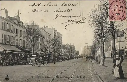 Ak Vincennes Val de Marne, Rue de Fontenay