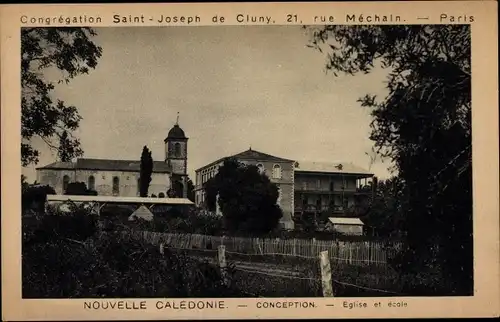 Ak La Conception Neukaledonien, Eglise et ecole, Congregation Saint Joseph de Cluny