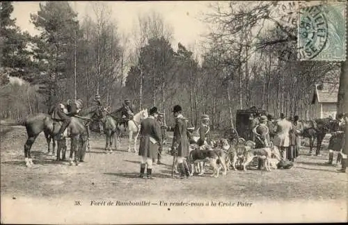 Ak Rambouillet Yvelines, Un rendez vous a la Croix Pater