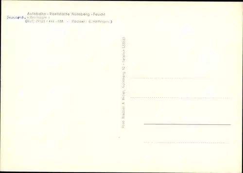 Ak Feucht im Nürnberger Land, Autobahn Raststätte Nürnberg Feucht, Innenansicht, Grillroom