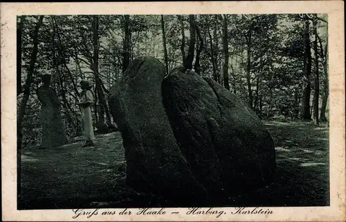 Ak Hamburg Harburg, Haake, Karlstein im Rosengarten, Laubbäume