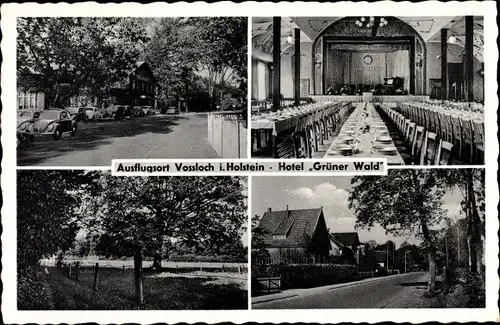 Passepartout Ak Voßloch Bokholt Hanredder Schleswig Holstein, Hotel Grüner Wald, F. Eggert