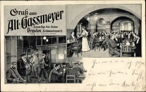 Ak Dresden Zentrum Altstadt, Alt Gassmeyer, Bayrische Bierstuben, Schlossstraße 21