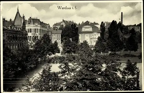 Ak Meerane in Sachsen, Teilansicht der Ortschaft