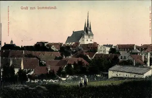 Ak Lommatzsch in Sachsen, Blick auf den Ort