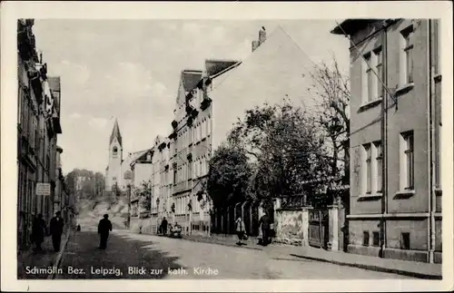 Ak Schmölln in Thüringen, Blick zur katholischen Kirche