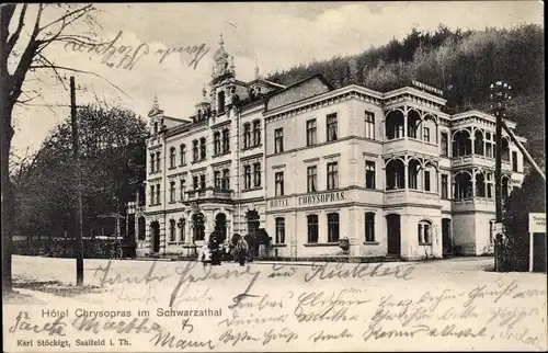 Ak Bad Blankenburg in Thüringen, Hotel Chrysopras im Schwarzatal