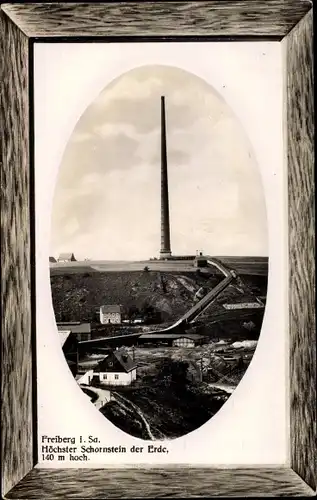 Präge Passepartout Ak Halsbrücke in Mittelsachsen, Hohe Esse