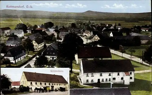 Ak Kottmarsdorf Kottmar Oberlausitz, Panorama, Kretscham