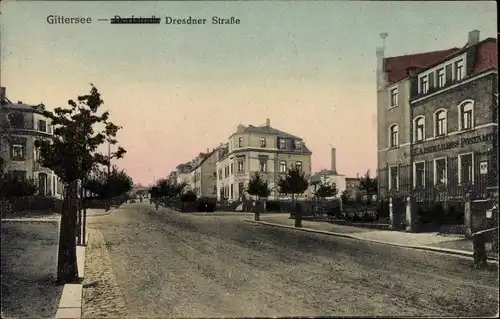 Ak Dresden Süd Gittersee, Dresdner Straße, Kaiserliches Postamt