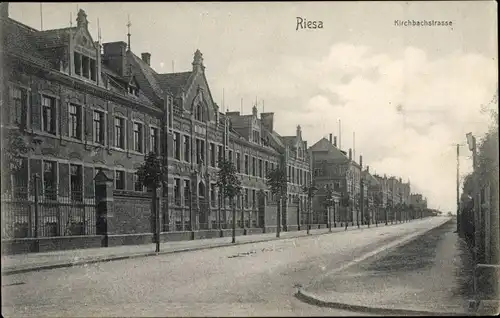 Ak Riesa an der Elbe Sachsen, Kirchbachstraße