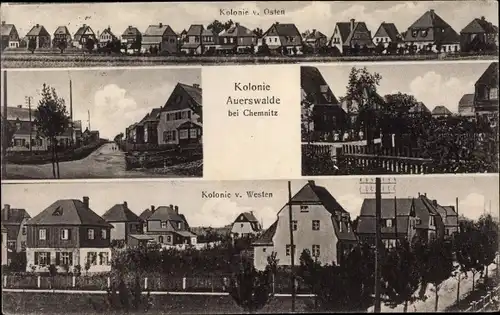 Ak Auerswalde Lichtenau Sachsen, Kolonie von Osten, Kolonie von Westen