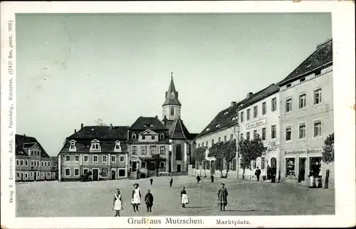 Ak Mutzschen Grimma in Sachsen, Marktplatz