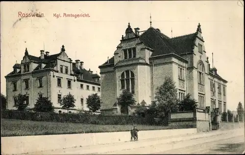 Mondschein Ak Roßwein in Sachsen, Kgl. Amtsgericht