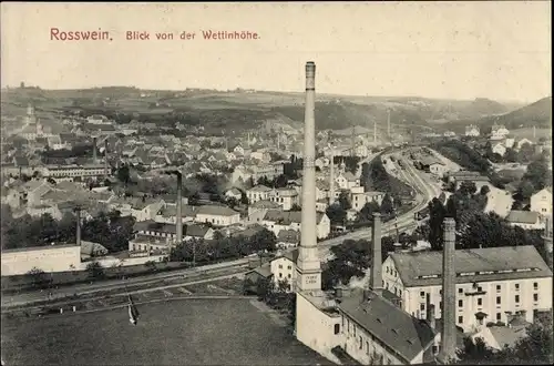 Ak Roßwein in Sachsen, Blick von der Wettinhöhe