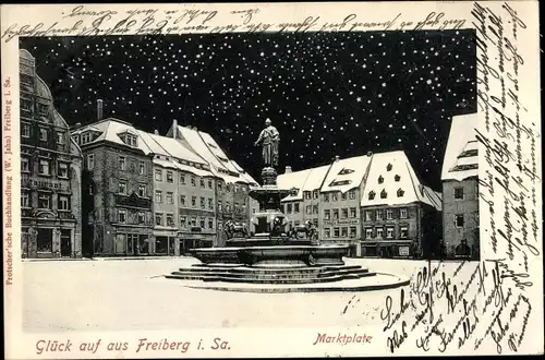 Ak Freiberg in Sachsen, Marktplatz