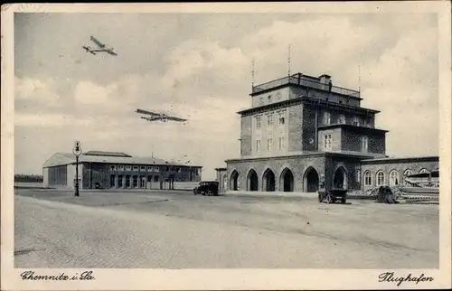 Ak Chemnitz in Sachsen, Flughafen