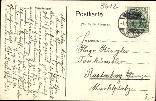 Ak Meerane in Sachsen, Alberthain, König Albert Stein