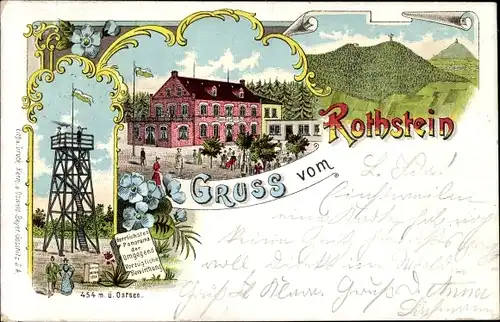 Litho Rothstein Rotstein Reichenbach in der Oberlausitz, Aussichtsturm, Gasthaus