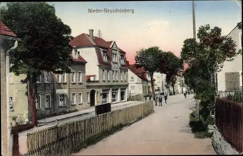 Ak Niederneuschönberg Olbernhau im Erzgebirge, Teilansicht der Ortschaft