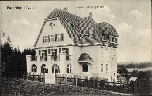 Ak Fasendorf Rosenbach Vogtland, Neues Erholungsheim erbaut 1914