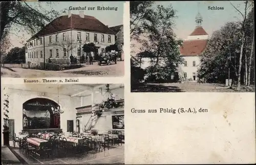 Ak Pölzig Thüringen, Gasthaus zur Erholung, Schloss