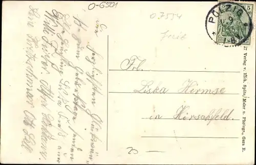 Ak Pölzig Thüringen, Gasthaus zur Erholung, Schloss