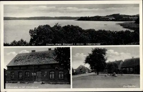 Ak Userin in Mecklenburg, Handlung W. Dörnbrack, Dorfpartie, Useriner See