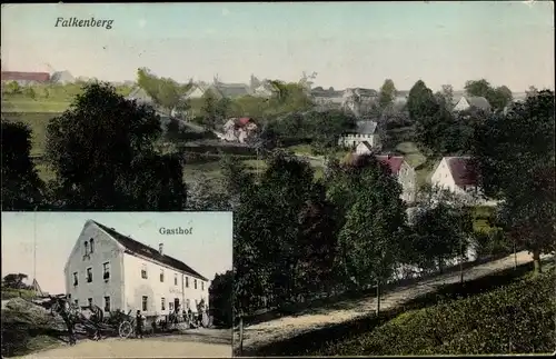 Ak Falkenberg Halsbrücke in Sachsen, Gesamtansicht, Gasthof