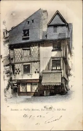 Ak Saumur Maine et Loire, Vieilles Maisons, Rue Dacier