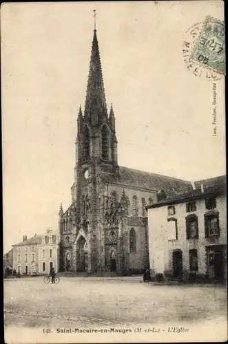 Ak Saint Macaire en Mauges Maine et Loire, Kirche