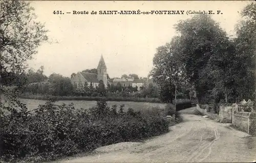 Ak Saint André de Fontenay Calvados, Route